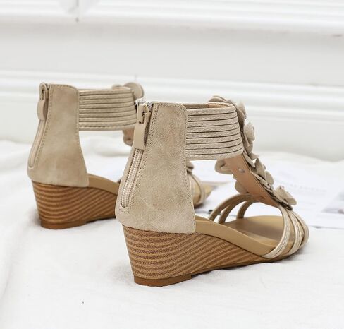 FRALOSHA Wedge Sandals for Women Open Toe Casual Summer Roman High Heel Breathable Beach Sandals in Saudi Arabia
