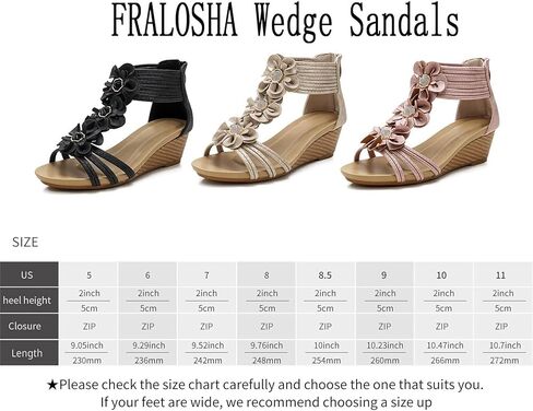 FRALOSHA Wedge Sandals for Women Open Toe Casual Summer Roman High Heel Breathable Beach Sandals in Saudi Arabia