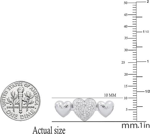 Dazzlingrock Collection 0.25 Carat (ctw) Round White Diamond Ladies Beaded Heart Bangle Bracelet 1/4 CT, Sterling Silver in Saudi Arabia