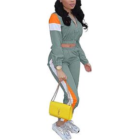 EOSIEDUR Women Casual Tracksuit 2 Piece Zip Top Jacket and Elastic Waistband Pant Women Windbreaker Tracksuit Sets