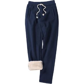 Gihuo Women's Sherpa Lined Sweatpants Winter Warm Fleece Lined Sweatpants with Pockets Fleece Jogger Pants in Saudi Arabia