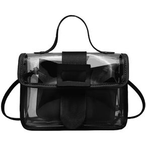 WEDDINGHELPER Clear Purse for Women, Clear Crossbody Bag PVC Handbag Clear Stadium Approved Bag