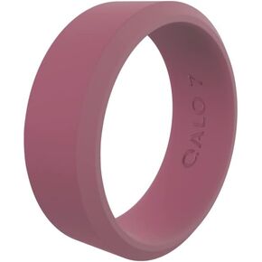 QALO Men & Women's Rubber Silicone Ring, Pela Modern, Wedding Band, Unisex Ring, 6.5mm Wide 1.8mm Thick, Multi Colors