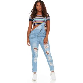 COVER GIRL womens Denim Overalls Bib Strap Button Skinny Fit