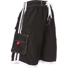 Sakkas Mens Contrast Stripes Skate Surf Board Short/Swim Trunks