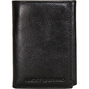 Lucky Brand Men's Smooth Leather Trifold Wallet-with RFID Blocking Lining, 6 Card Slots, Black, One Size in Saudi Arabia