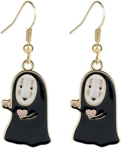 ZHOUMEIWENSP 1 Pair Anime Spired Away Earrings Cartoon No Face Man Earrings Dust Elf Stud Earrings Gifts for Women and Girls in Kuwait