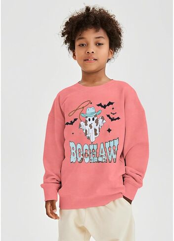 سويت شيرت Ritatte Kids Halloween للفتيات والأولاد لطيف Boohaw Western Ghost بلوفر علوي بأكمام طويلة وفتحة رقبة دائرية وقمصان خريفية in Kuwait