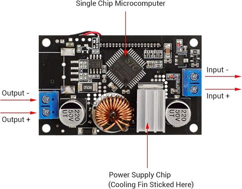 DROK DC Buck Converter منظم جهد قابل للتعديل 12V 6V-32V إلى 1.5-32V 5A، محول تنحى لشاشة LCD مع منفذ USB وحقيبة واقية in Kuwait