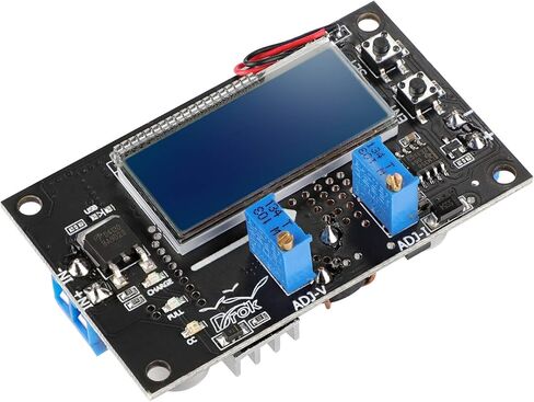 DROK DC Buck Converter منظم جهد قابل للتعديل 12V 6V-32V إلى 1.5-32V 5A، محول تنحى لشاشة LCD مع منفذ USB وحقيبة واقية in Kuwait