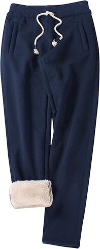 Gihuo Women's Sherpa Lined Sweatpants Winter Warm Fleece Lined Sweatpants with Pockets Fleece Jogger Pants in Saudi Arabia