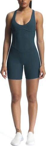 ثوب فضفاض للتمرين من Aoxjox للنساء من Brooke Cross Back قطعة واحدة من Scrunch Gym Yoga Sports Bra Jumpsuit in Saudi Arabia