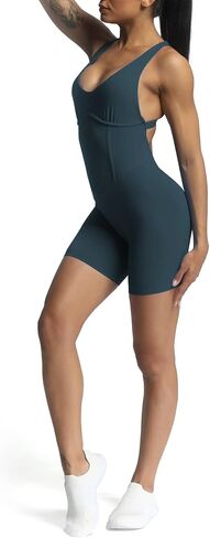 ثوب فضفاض للتمرين من Aoxjox للنساء من Brooke Cross Back قطعة واحدة من Scrunch Gym Yoga Sports Bra Jumpsuit in Saudi Arabia
