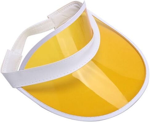 Clear Colored Plastic Sun Visors Hat - Casino Dealer Poker - Beach Sunhat Tennis Golf Visor for Women in Kuwait