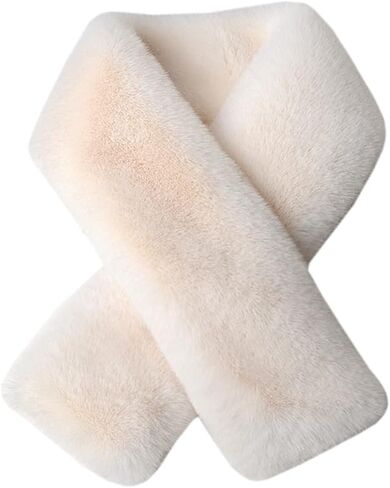 Halemet Scarf for Women Winter Fall Furry Faux Fur Loophole Scarf Soft Cozy Fluffy Neck Warmer Wrap Cold Weather Gift 2023 in Kuwait