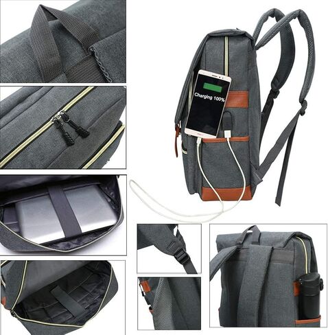 Ronyes Laptop Backpack for Women Unisex Black Backpack for School College 15.6’’ Travel Backpack (AllBlackWithUSB) in Kuwait