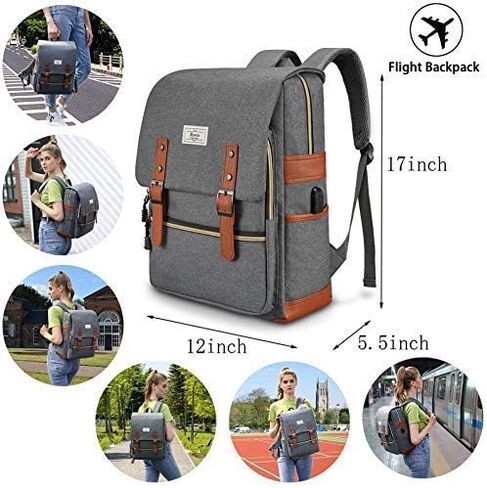 Ronyes Laptop Backpack for Women Unisex Black Backpack for School College 15.6’’ Travel Backpack (AllBlackWithUSB) in Kuwait