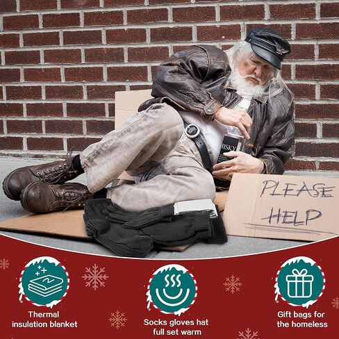 Liitrsh Christmas Homeless Care Package Supplies Bulk Winter Beanies Gloves Socks Emergency Blankets for Women Men in Saudi Arabia