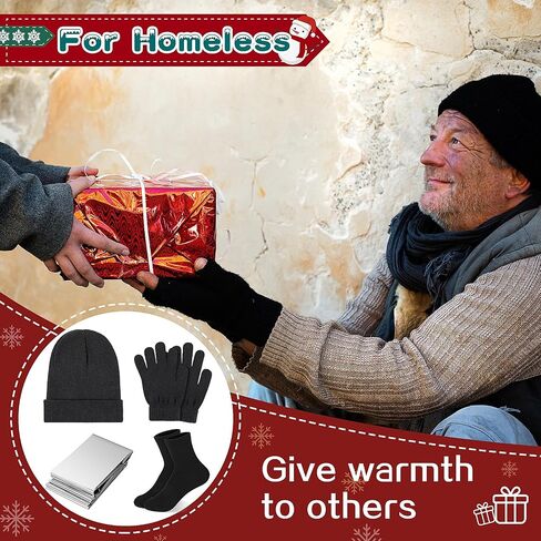 Liitrsh Christmas Homeless Care Package Supplies Bulk Winter Beanies Gloves Socks Emergency Blankets for Women Men in Saudi Arabia