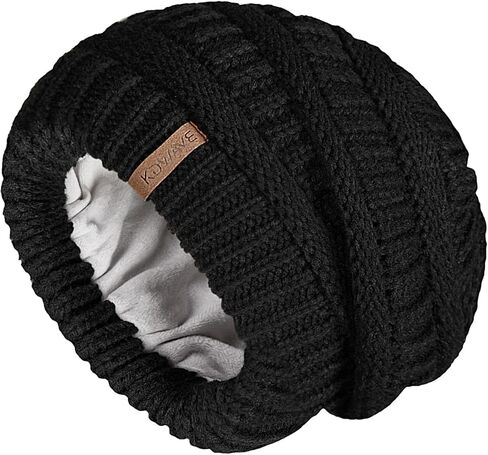 قبعة KDWAVE النسائية المبطنة بالساتان، قبعات شتوية للنساء، قبعة صغيرة ناعمة ودافئة مع حريري in Kuwait