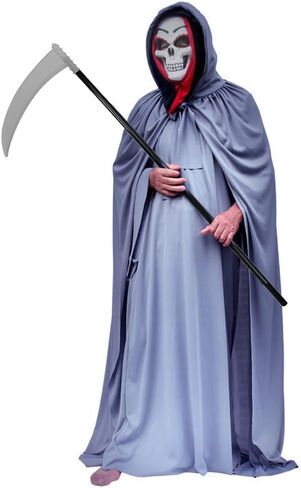 Miokkley غريم ريبر المنجل لعبة 36 بوصة رمادي الموت المنجل الأسود قضبان البلاستيك هالوين زي الدعامة الكبار الاطفال دور اللعب in Kuwait