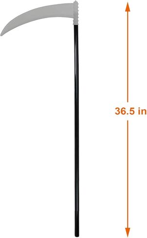 Miokkley غريم ريبر المنجل لعبة 36 بوصة رمادي الموت المنجل الأسود قضبان البلاستيك هالوين زي الدعامة الكبار الاطفال دور اللعب in Kuwait