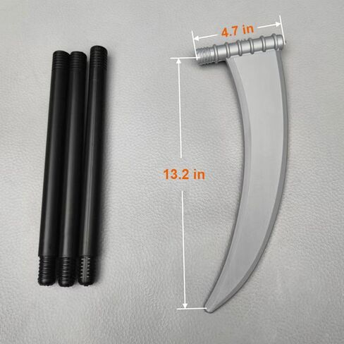 Miokkley غريم ريبر المنجل لعبة 36 بوصة رمادي الموت المنجل الأسود قضبان البلاستيك هالوين زي الدعامة الكبار الاطفال دور اللعب in Kuwait