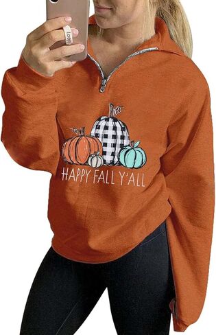VILOVE Women Pumpkin Sweatshirt Its Fall Yall Graphic Pullover Funny Fall Halloween Thanksgiving Casual Tops in Saudi Arabia