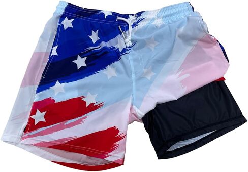 feelacle Mens Swim Trunks with Compression Liner Quick Dry 5.5 Inch Swimming Board Shorts Swimwear Bathing Suit in Saudi Arabia