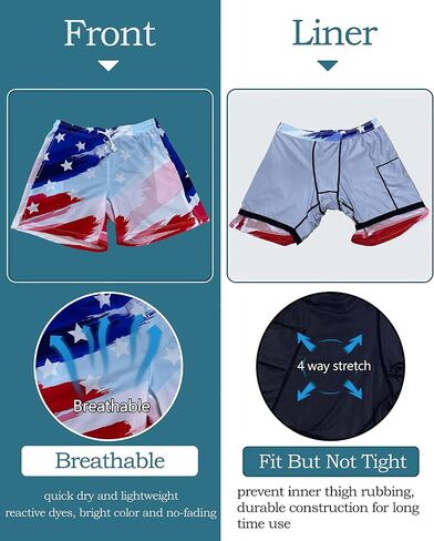 feelacle Mens Swim Trunks with Compression Liner Quick Dry 5.5 Inch Swimming Board Shorts Swimwear Bathing Suit in Saudi Arabia