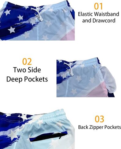 feelacle Mens Swim Trunks with Compression Liner Quick Dry 5.5 Inch Swimming Board Shorts Swimwear Bathing Suit in Saudi Arabia