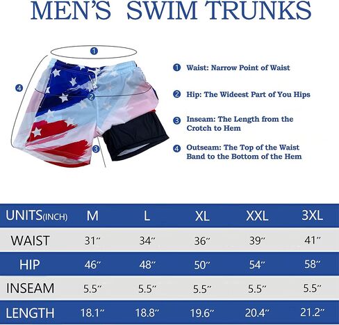 feelacle Mens Swim Trunks with Compression Liner Quick Dry 5.5 Inch Swimming Board Shorts Swimwear Bathing Suit in Saudi Arabia