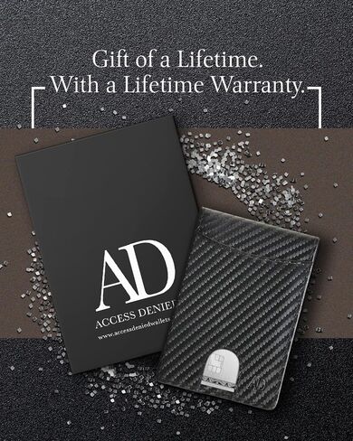 Access Denied Real Leather Wallets For Men - Money Clip Bifold Wallet RFID Front Pocket Thin Minimalist Mens Wallet Credit Card Holder in Kuwait
