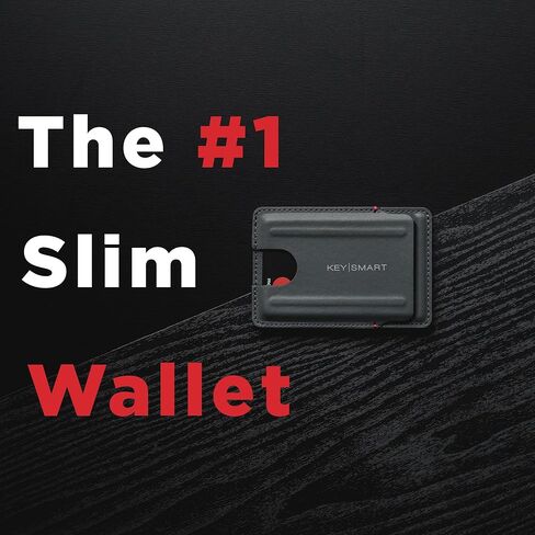 محفظة KeySmart رفيعة - محفظة صغيرة الحجم من جلد TecTuff - حامل بطاقات ائتمان بفتحات سهلة الانزلاق للرجال - محفظة جيب أمامية صغيرة وخفيفة الوزن RFID تحجب هدايا عيد الميلاد للرجال والزوج والأب in Kuwait