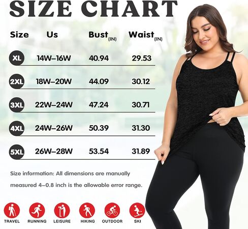 FOREYOND Plus Size Workout Tank Tops Loose fit Racerback Sleeveless Shirts Gym Running Yoga Clothes for Women in Kuwait