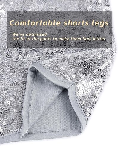 شورت نسائي عالي الخصر مزين بالترتر وأداء لامع للنادي in Kuwait