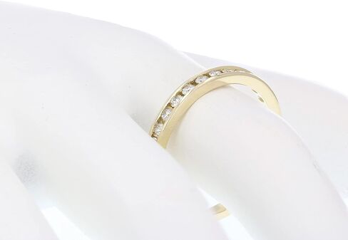 VIR JEWELS 1/4 carat (ctw) Diamond Wedding Anniversary Band for Women, Half Eternity Round Diamond Engagement Ring 14K Yellow Gold Channel Set 0.25 cttw, Size 4.5-10 in Saudi Arabia
