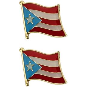 Puerto Rico Flag Lapel Pin (2 Pins) 16mm x 19mm (3/4" x 5/8") Hat Tie Tack Badge Pin in Saudi Arabia