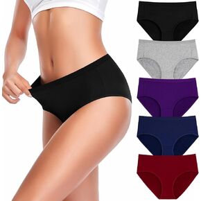 ملابس داخلية قطنية نسائية من UMMISS، سراويل داخلية ناعمة قابلة للتنفس متوسطة الخصر للسيدات، سراويل داخلية للسيدات ذات تغطية كاملة in Kuwait