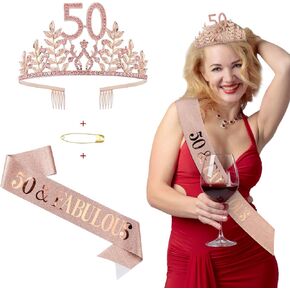 زينة عيد الميلاد الخمسين للسيدات من KICOSY مجموعة تاج عيد الميلاد الخمسين ووشاح عيد الميلاد الخمسين هدية عيد ميلاد 50 للنساء in Kuwait