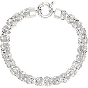 سوار سلسلة بيزنطي من الفضة الاسترلينية العتيقة من تشارمزي مصنوع يدويا من نسج وانماط متشابكة للنساء والمراهقين | 8 انش in Kuwait