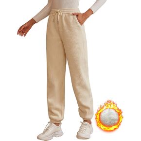 QIANXIZHAN Women's Winter Fleece Lined Pants, Lounge Sweatpants Trousers Pajama Pants