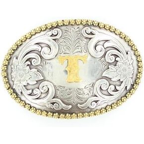 Nocona Belt Co. M&F T Initial Belt Buckle Silver in Kuwait