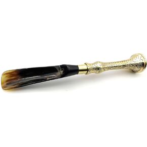 5MOONSUN5's Long Handled Made with Horn and Brass Shoe Horn, Handmade Shoe Horn with Brass Handle, Premium Gift for Men and Women, Home or Travel use (Brass Shoehorn 11 inch)