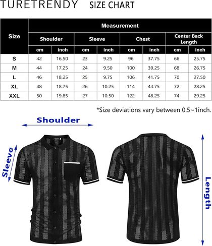 TURETRENDY Men's See Through Short Sleeve Knit Shirt Lapel Collar Stretch Lightweight Polo Shirts in Saudi Arabia