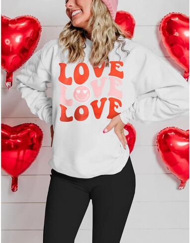 CM C & M WODRO المرأة الحب البلوز قمصان عيد الحب مضحك الجرافيك عادية Crewneck البلوز بلوزات خفيفة الوزن in Kuwait