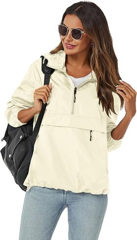 Avoogue Womens Rain Jacket with Hood,Pullover,Packable,Lightweight,Windbreaker,Waterproof,Breathable. in Kuwait
