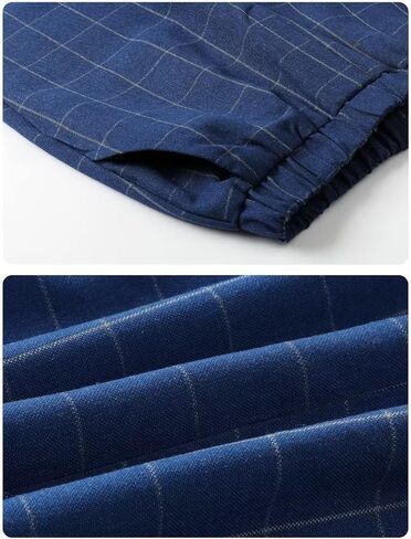 A&J DESIGN Boys' 2-Piece Suits Set Thick Jacket Pants Bow Tie Kids Plaid Formal Outfits in Kuwait