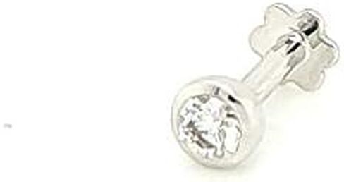 دبوس أنف من حجر واحد من الألماس الطبيعي من الذهب الأبيض عيار 14 قيراط، مجموعة إطار لولبي مقاس 6 مم in Kuwait