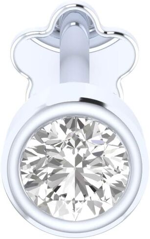 دبوس أنف من حجر واحد من الألماس الطبيعي من الذهب الأبيض عيار 14 قيراط، مجموعة إطار لولبي مقاس 6 مم in Kuwait